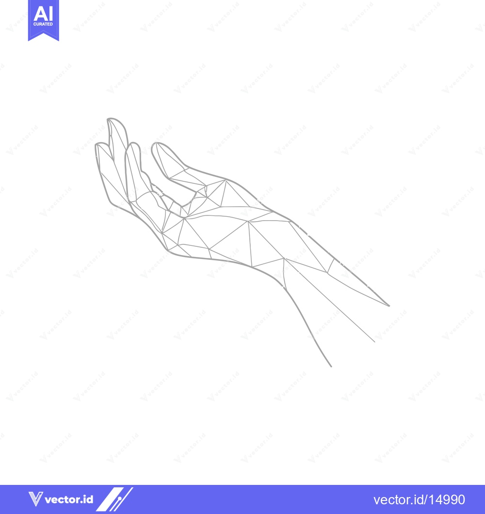 Premium Vector dari A Geometric Outline of a Hand Reaching Outward