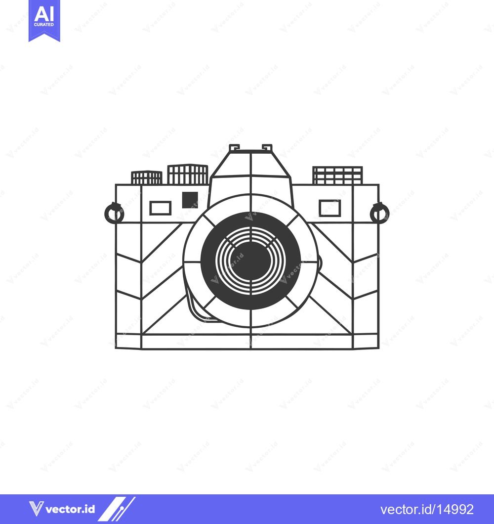 Premium Vector dari A Geometric Outline of a Vintage Camera