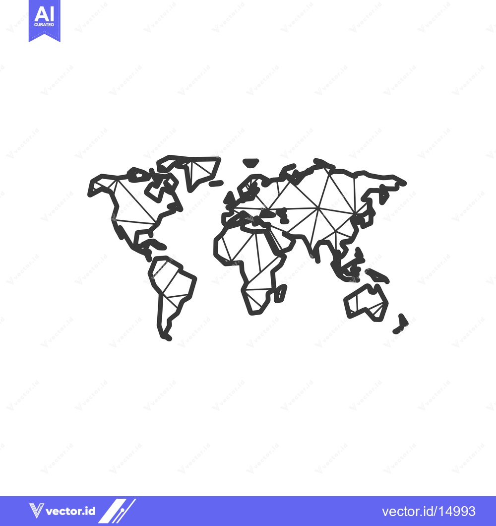 Premium Vector dari A Geometric Outline of the World Map