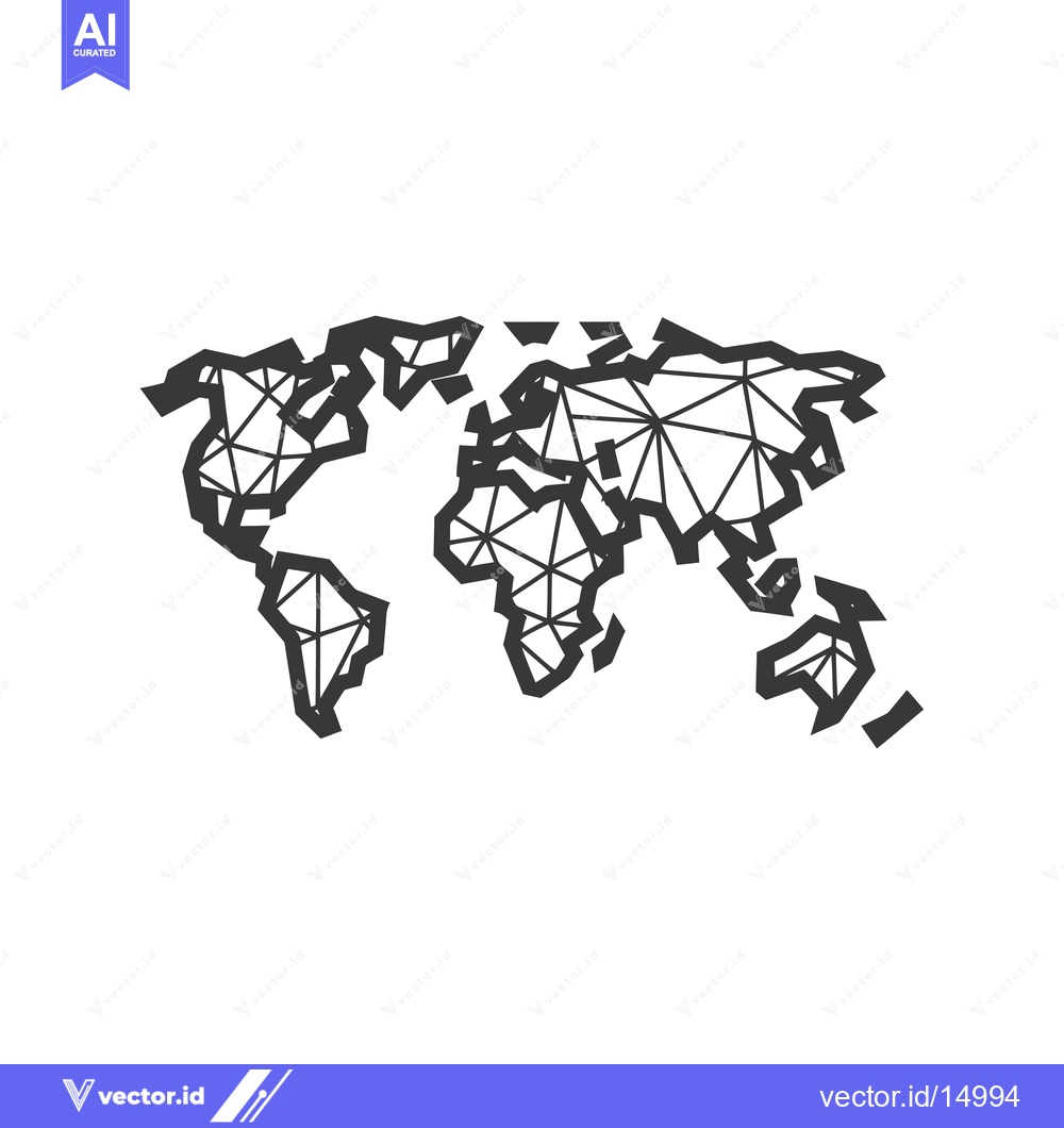 Premium Vector dari A Geometric Outline of the World Map