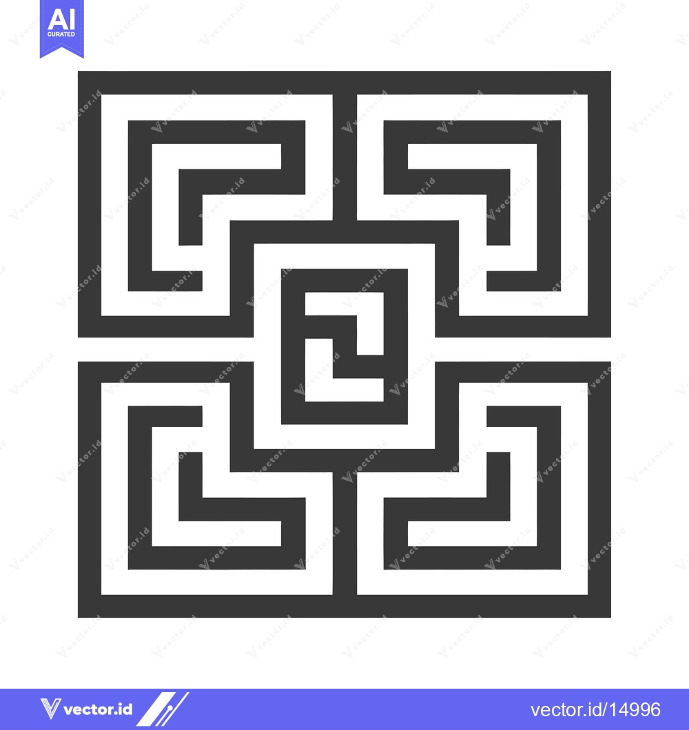 Premium Vector dari A Geometric Pattern of Interlocking Black Squares and Rectangles