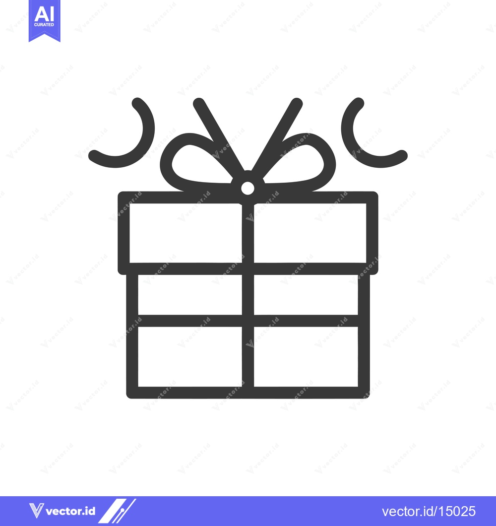Premium Vector dari A gift box with a bow and celebratory swirls around it