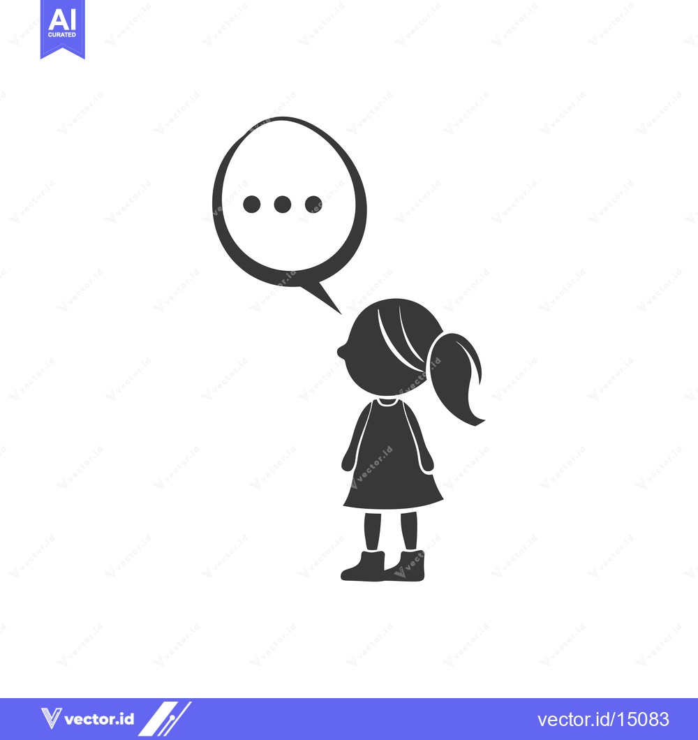 Premium Vector dari A Girl With a Thought Bubble Above Her Head