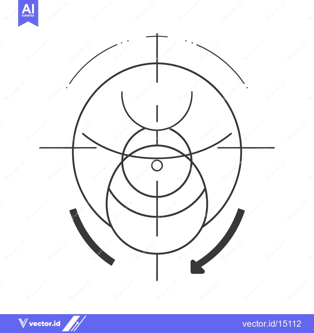 Premium Vector dari A Graphic Illustration of a Scope With an Arrow Pointing to the Right