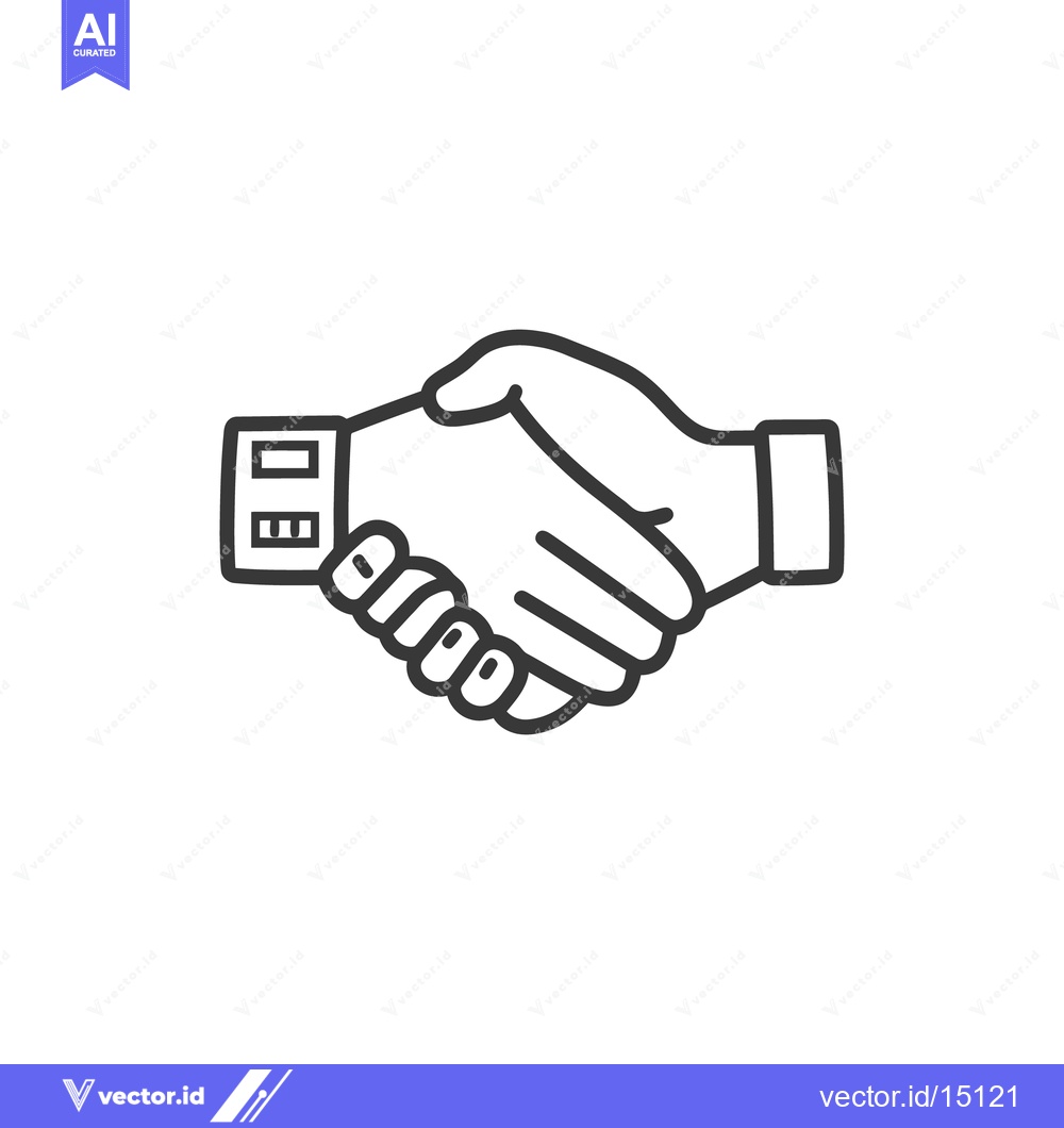 Premium Vector dari A simple line drawing illustration of a handshake between two individu