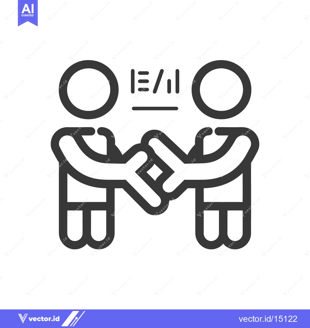 Premium Vector of Two figures shaking hands with a business graph between them