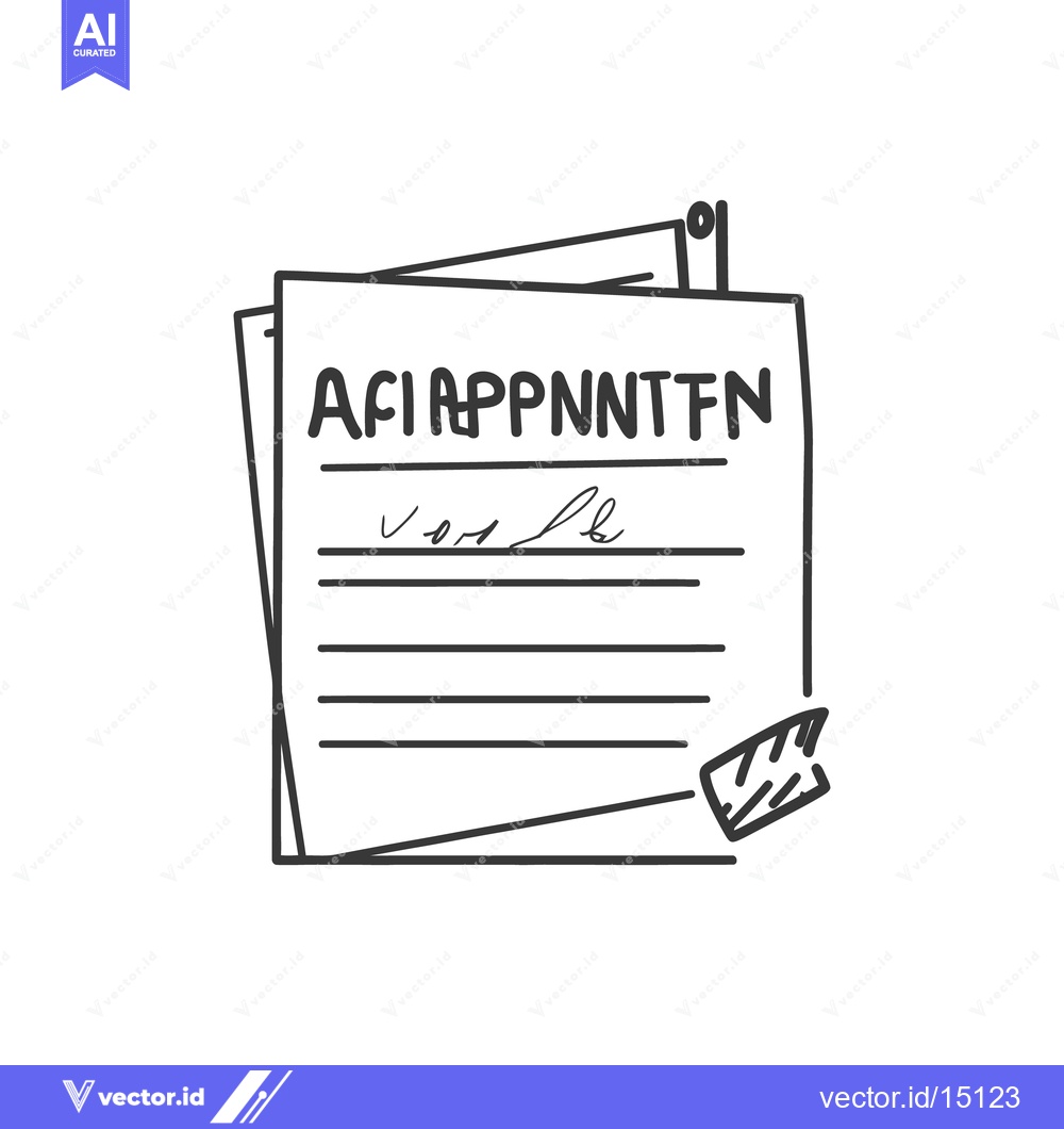 Premium Vector dari Two pieces of paper attached with a stapler showing writing