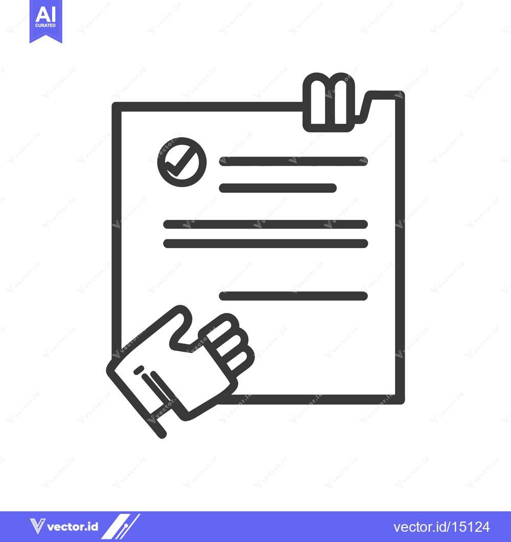 Premium Vector of A hand holding a document with checkmark and attached clip
