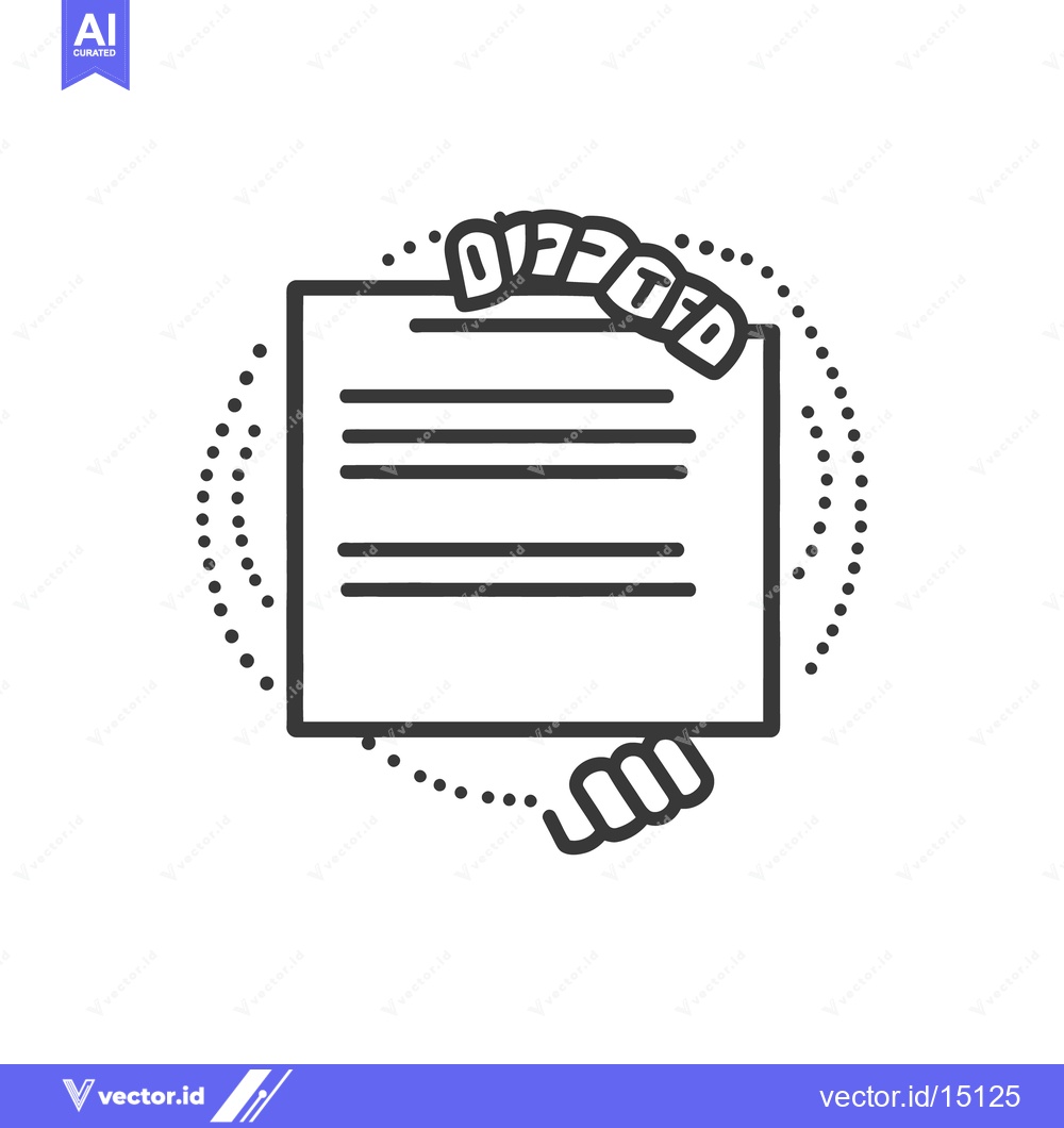 Premium Vector of A document is held by hands inside a dotted circular frame