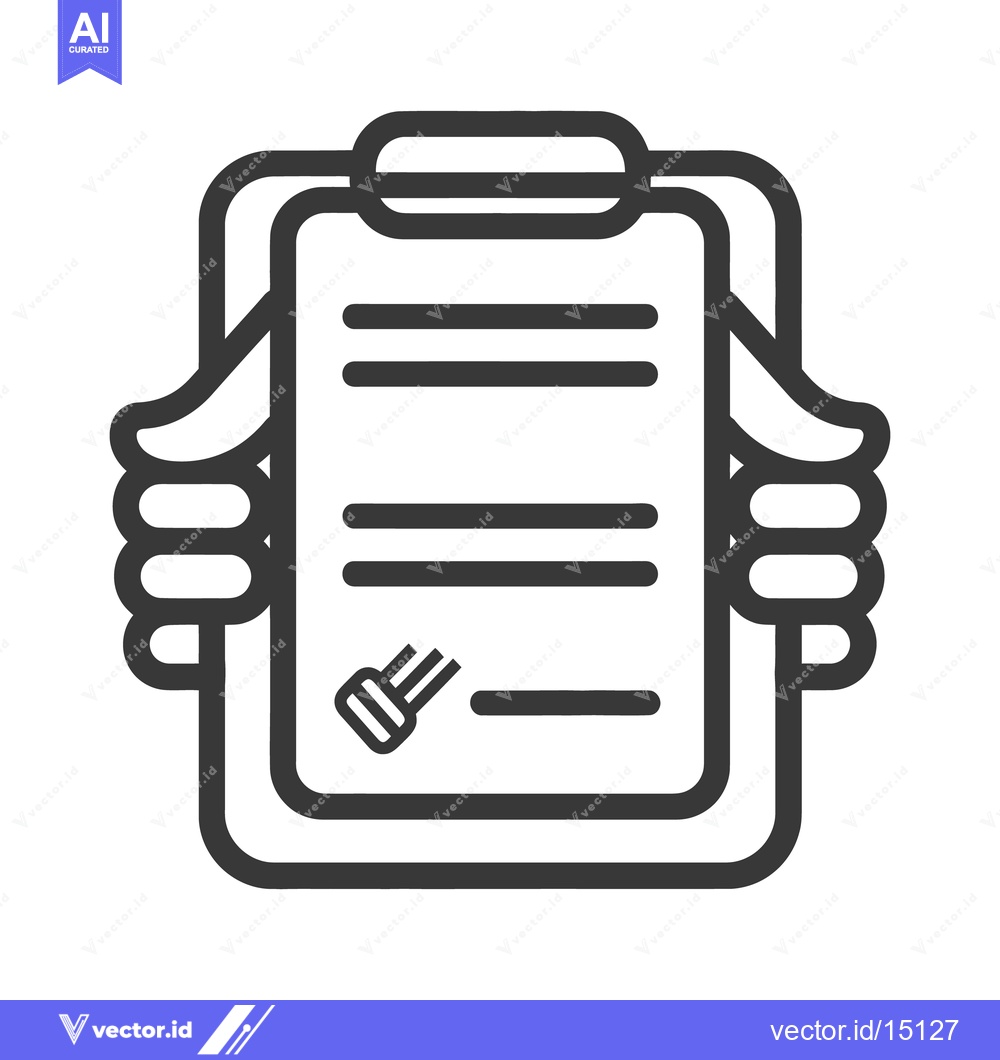 Premium Vector dari Human hands are holding a clipboard with lined paper for documentation