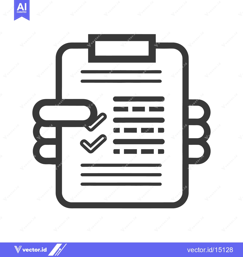 Premium Vector of A clipboard being held showing a completed checklist items