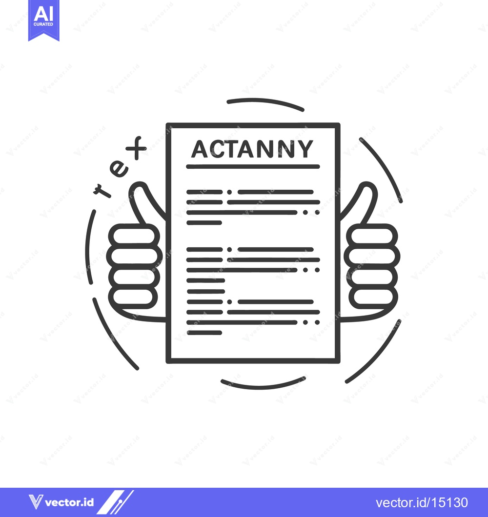 Premium Vector dari A document with the name Actanny gets thumbs up approval