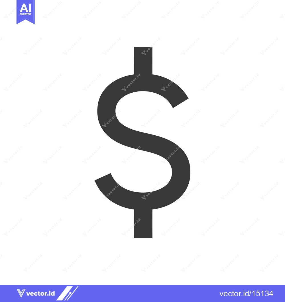 Premium Vector of A Grey Dollar Sign Icon on a White Background