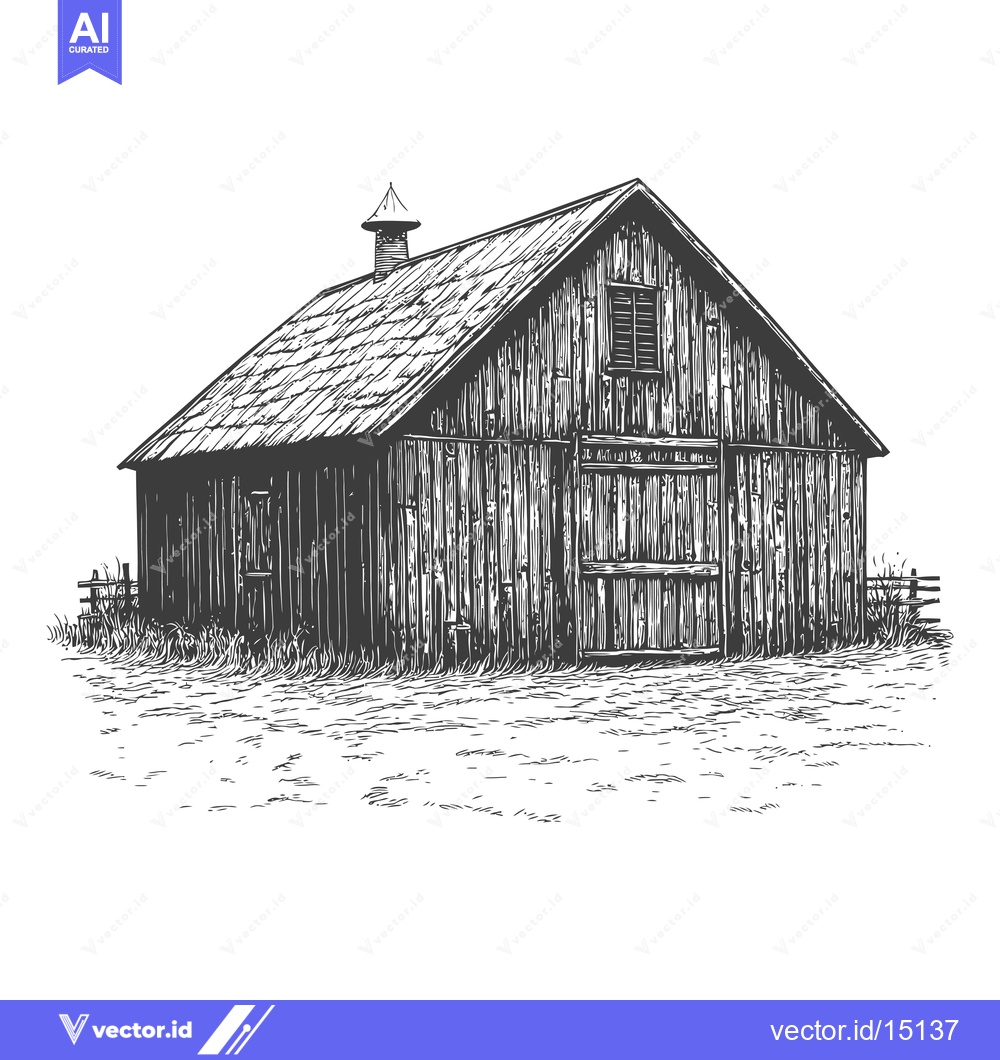 Premium Vector dari Rustic Wooden Barn in a Rural Setting
