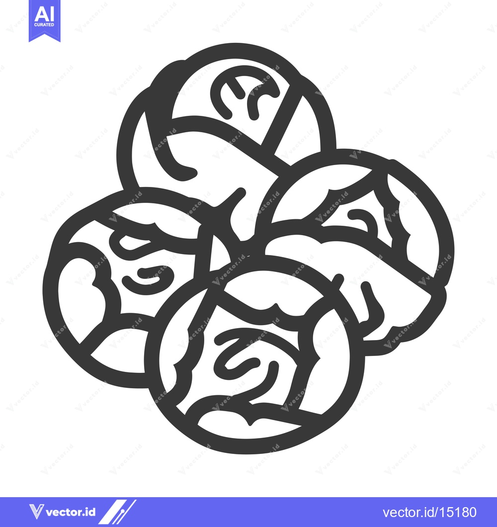 Premium Vector dari A Group of Black and White Brussels Sprouts