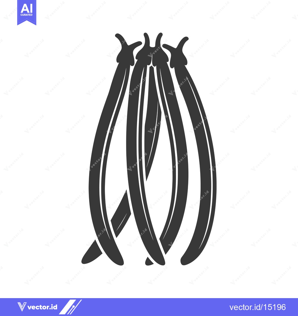 Premium Vector dari A Group of Four Curved Bean Pods with a Single Stem