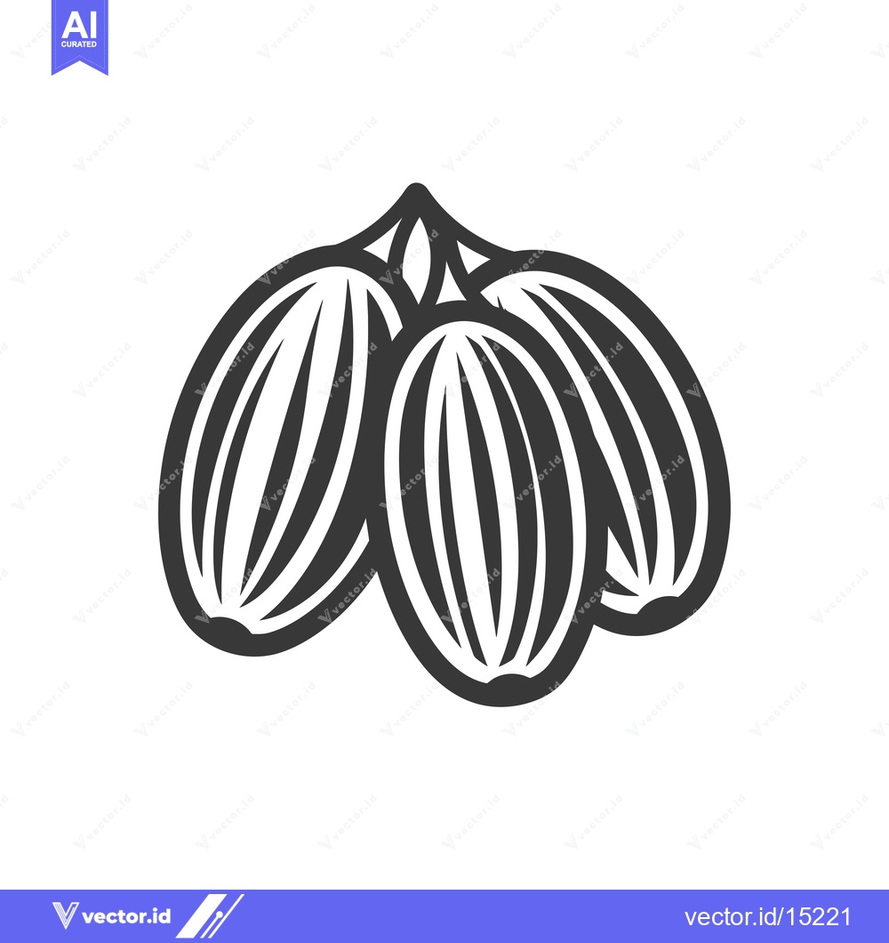 Premium Vector of A group of three black and white illustrated cardamom pods