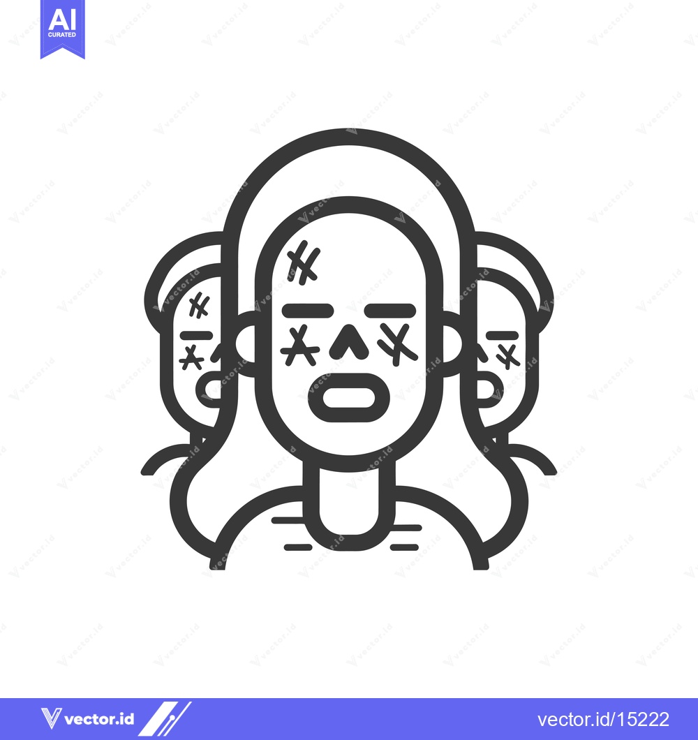 Premium Vector of A Group of Three Cartoon People With Stitches and X's for Eyes
