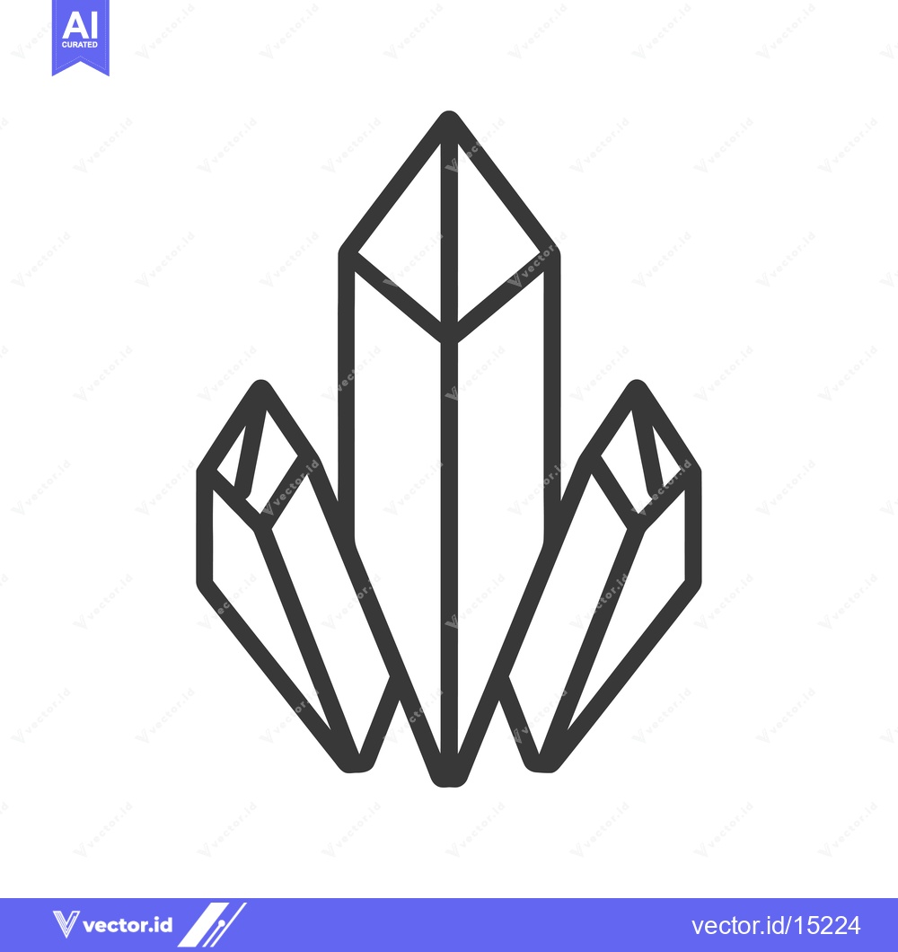 Premium Vector dari A Group of Three Geometrically Shaped Crystals