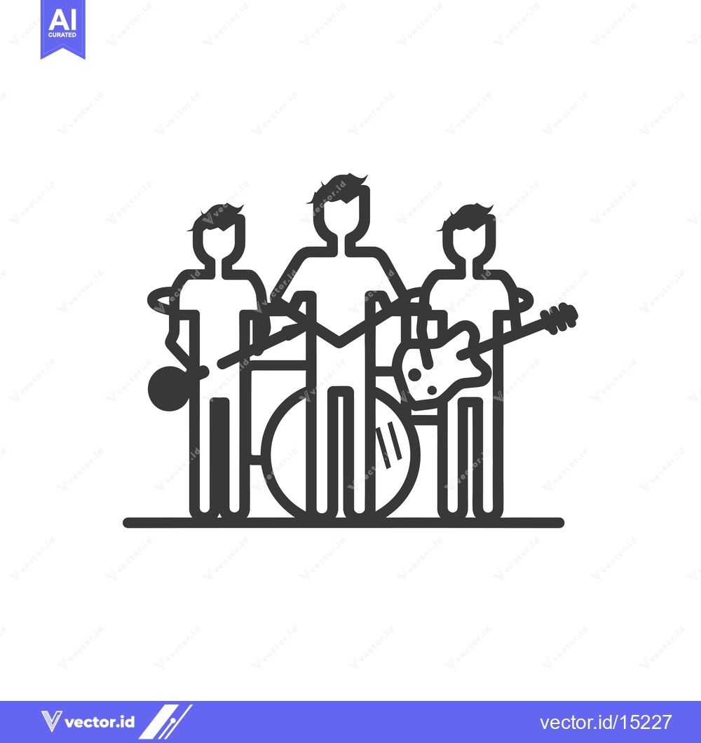 Premium Vector dari A group of three musicians playing instruments