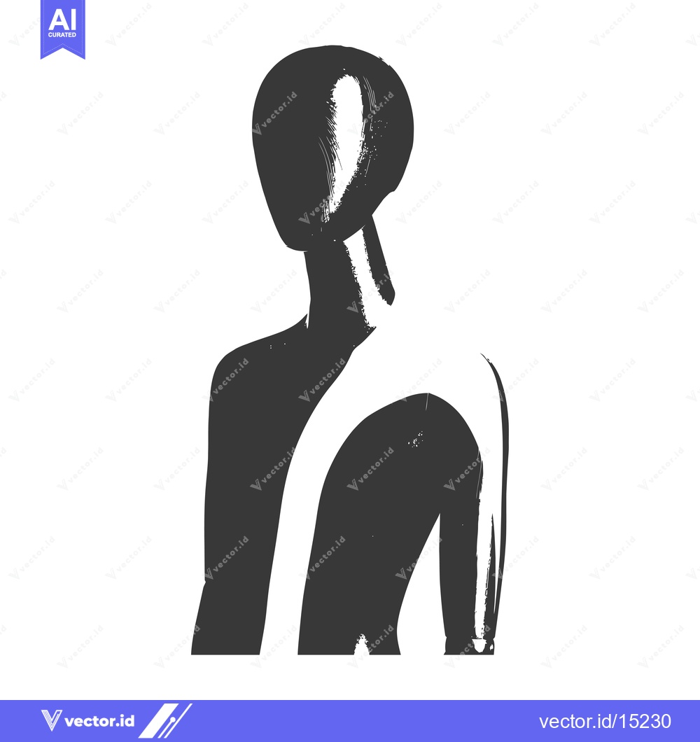 Premium Vector dari A Grunge Style Silhouette of a Mannequin