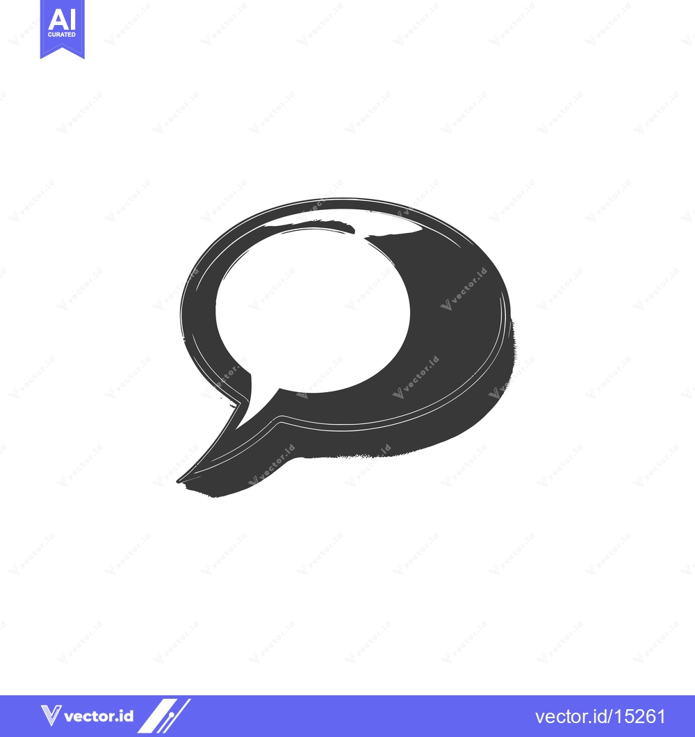 Premium Vector dari A Hand-Drawn Black and White Speech Bubble