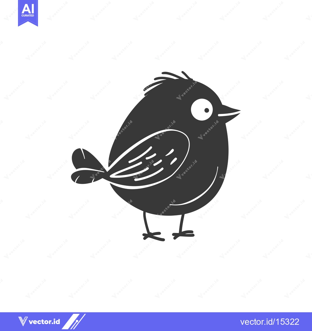 Premium Vector dari A Hand-Drawn Illustration of a Cartoon Bird with a Single Large Eye