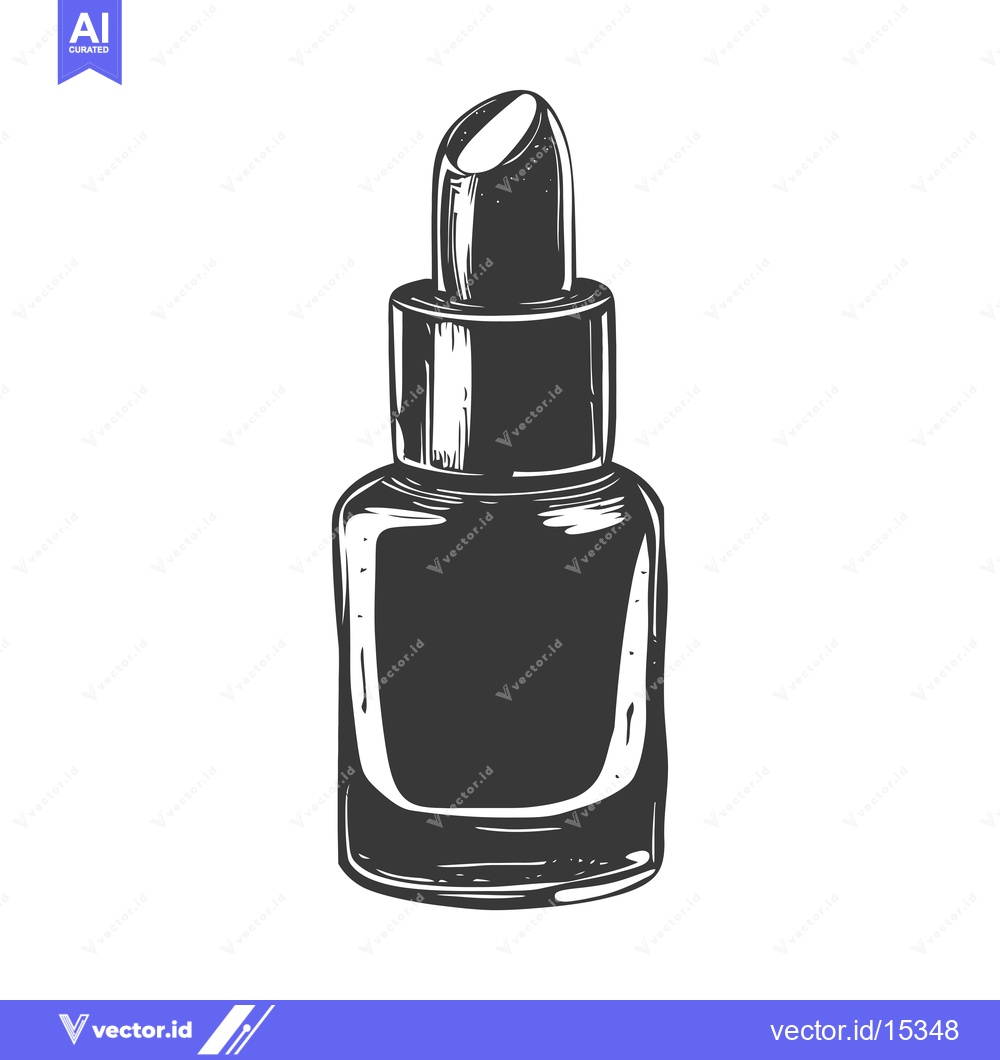 Premium Vector dari A Hand-Drawn Illustration of a Glass Dropper Bottle