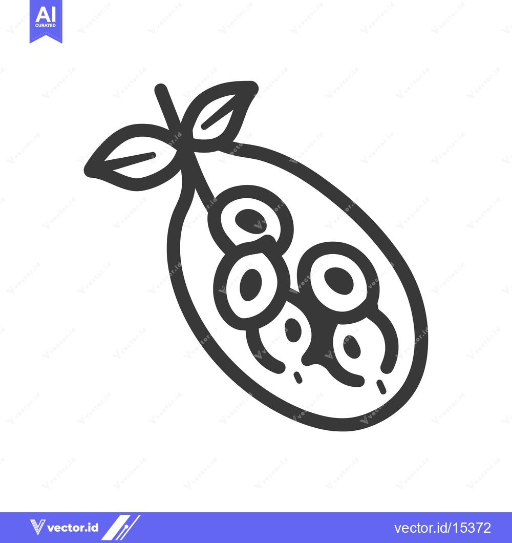 Premium Vector dari A Hand-Drawn Illustration of a Pea Pod with Peas Inside
