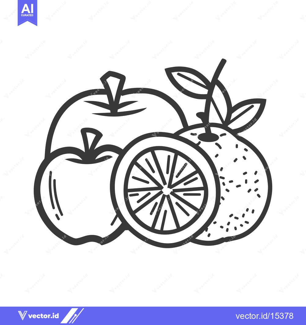 Premium Vector dari A Hand-Drawn Illustration of Apples and an Orange