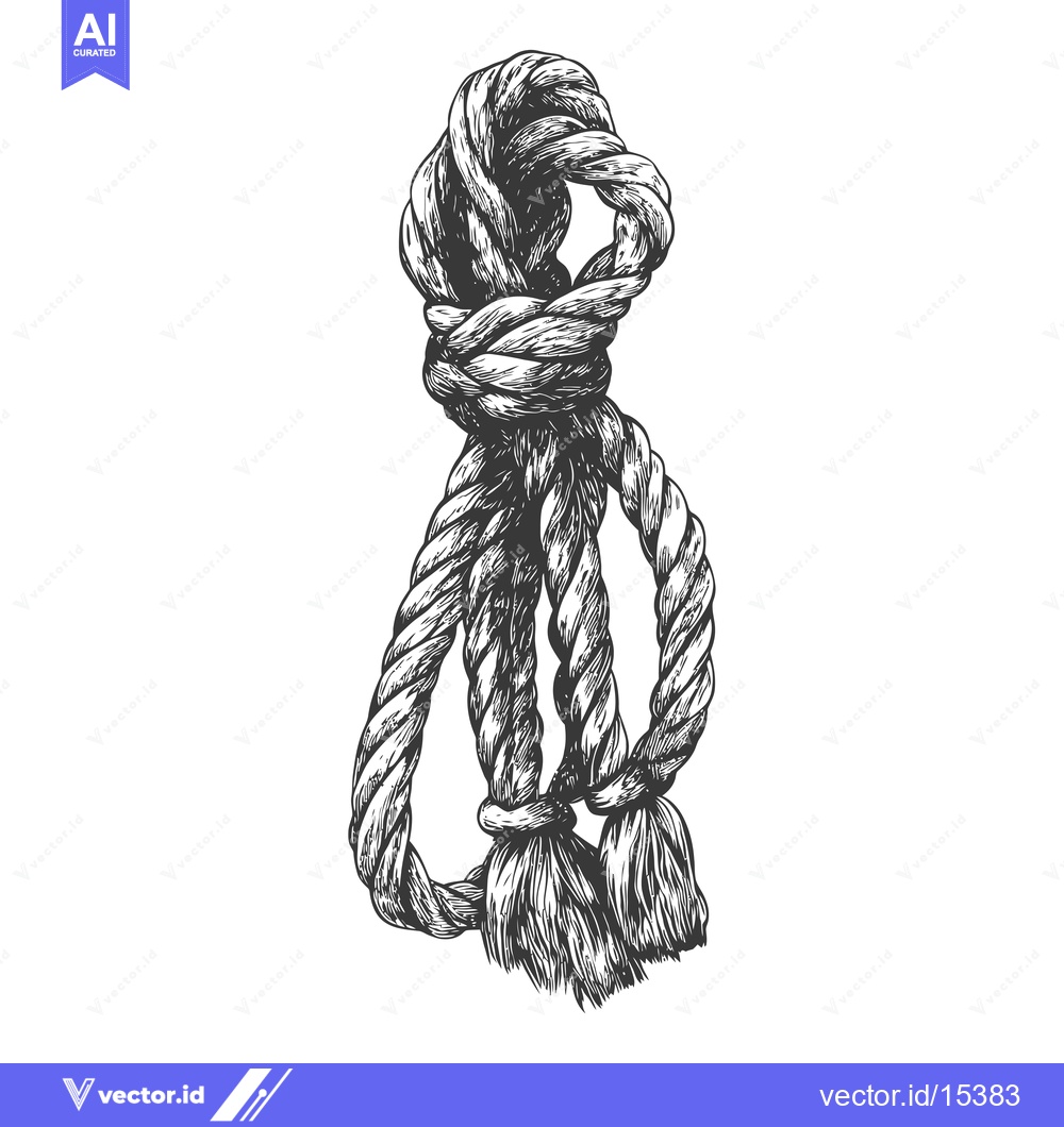 Premium Vector of A Hand-Drawn Illustration of a Rope Knot