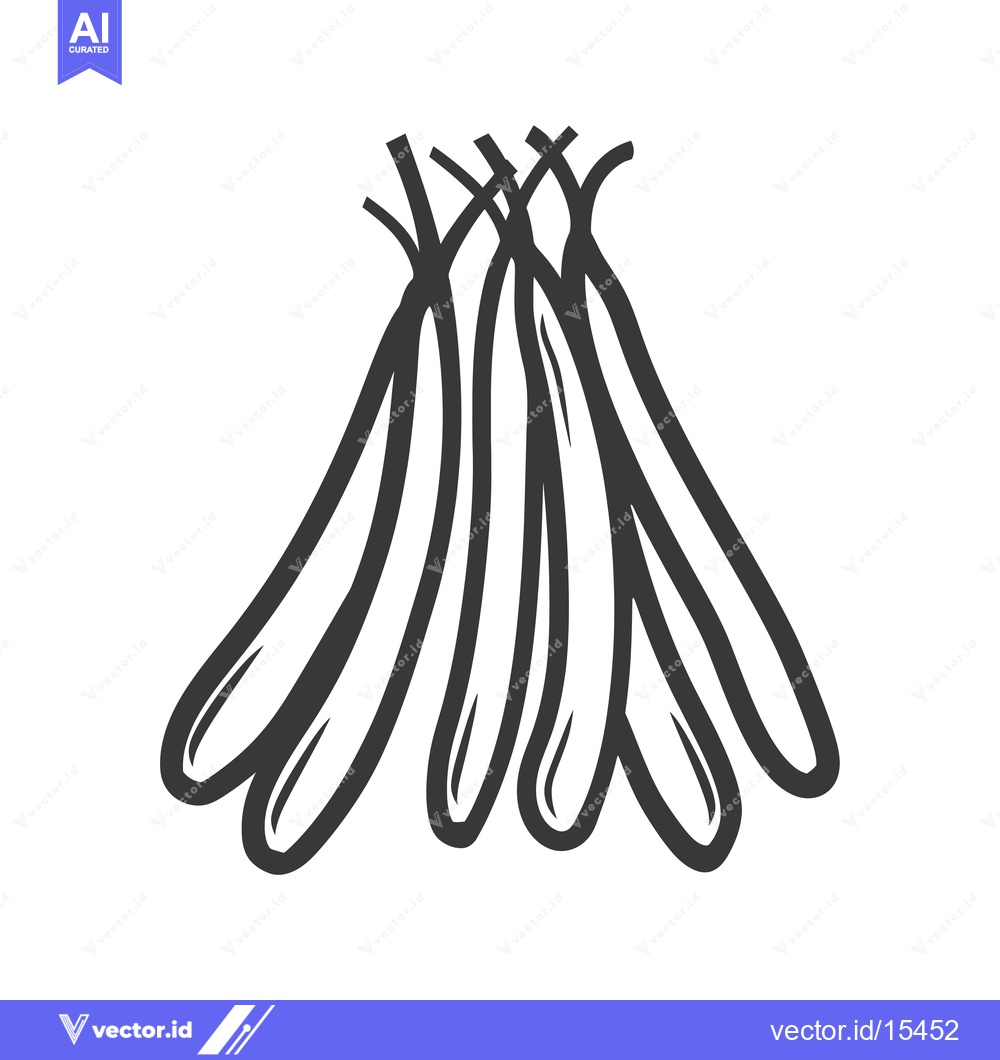 Premium Vector dari A Hand-Drawn Illustration of Five Green Beans