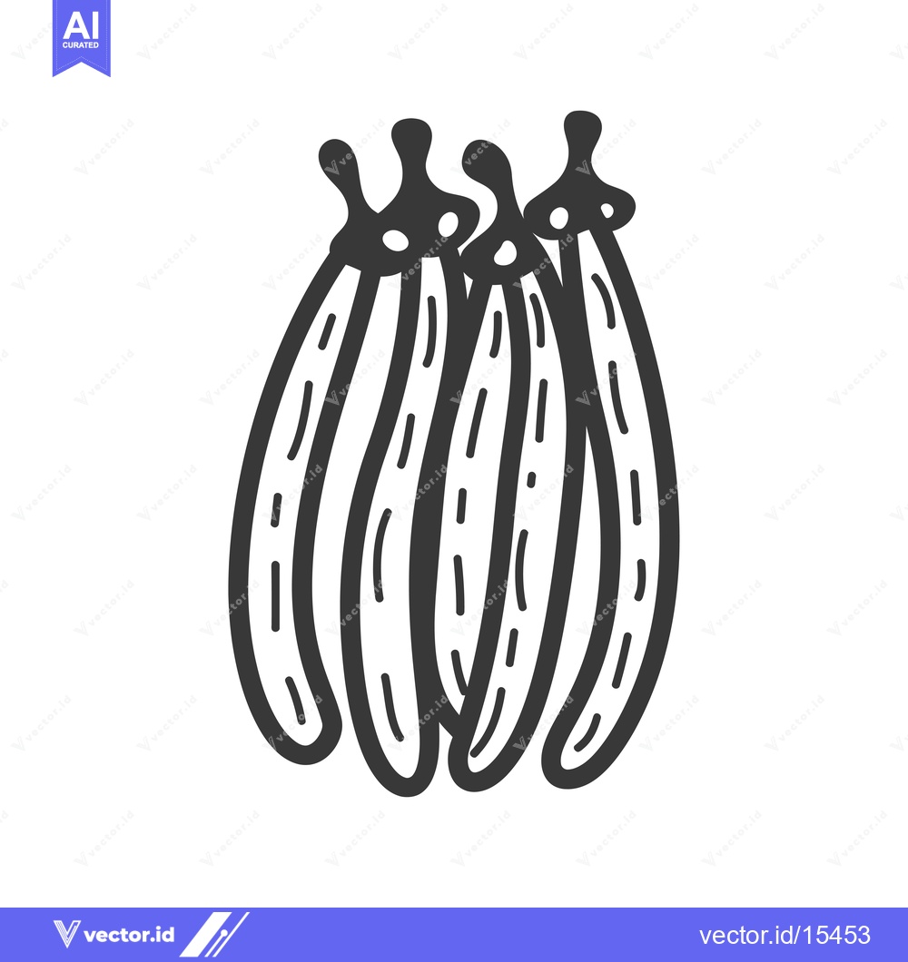 Premium Vector of A Hand-Drawn Illustration of Four Black Bean Pods
