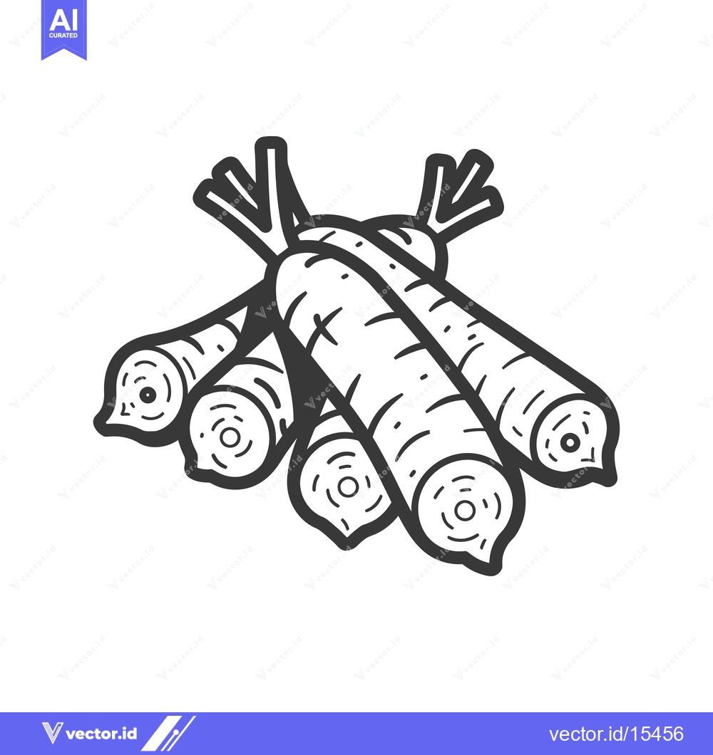 Premium Vector of A hand-drawn illustration of four whole carrots