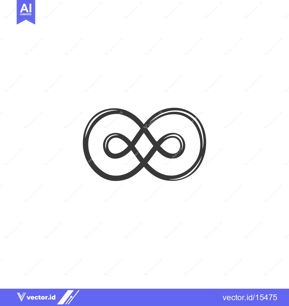 Premium Vector of A Hand-Drawn Infinity Symbol in Black on a White Background