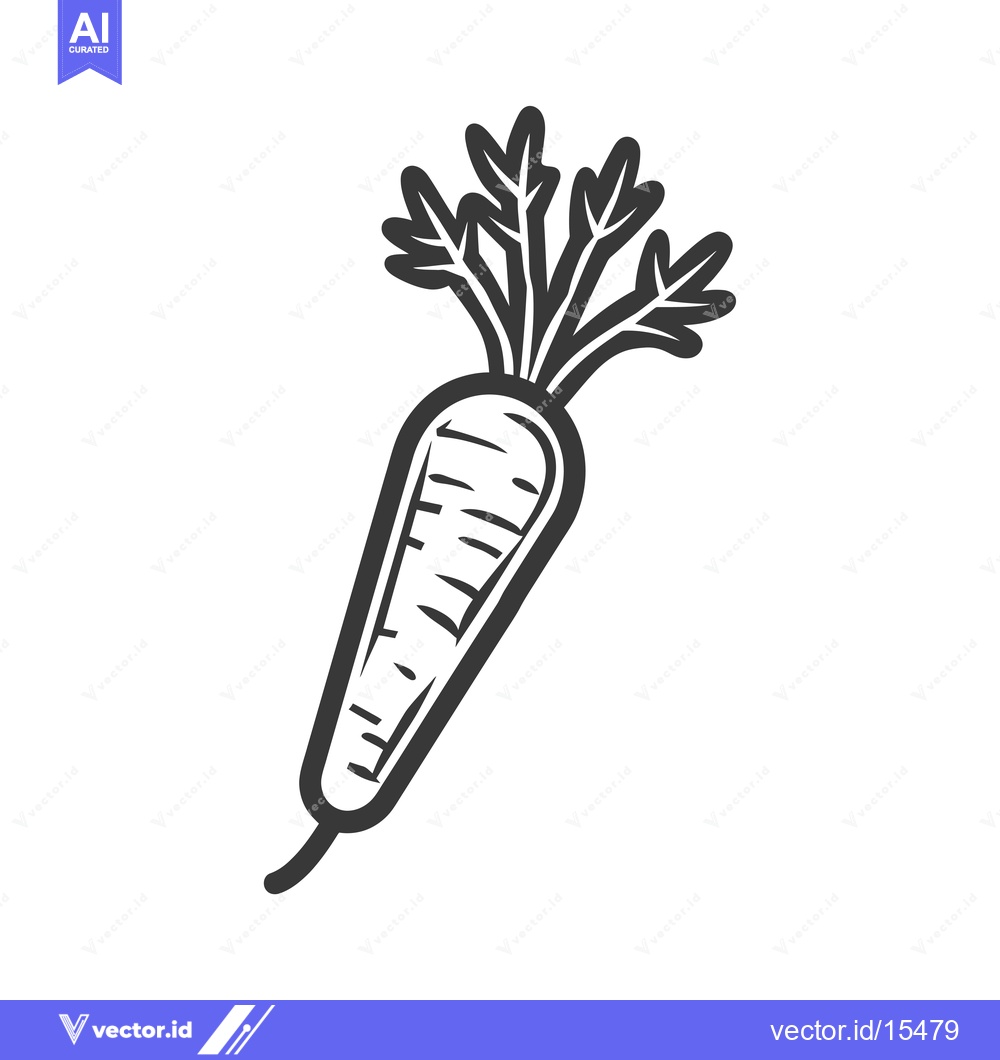 Premium Vector of A Hand-Drawn Outline Illustration of a Single Carrot