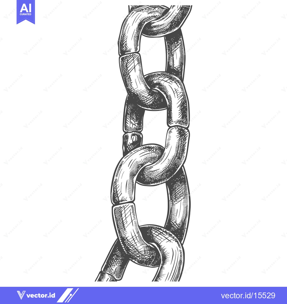 Premium Vector dari A Hand-Drawn Sketch of a Metal Chain