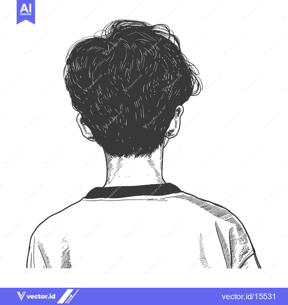 Premium Vector dari A Hand-Drawn Sketch of a Person's Back and Neck