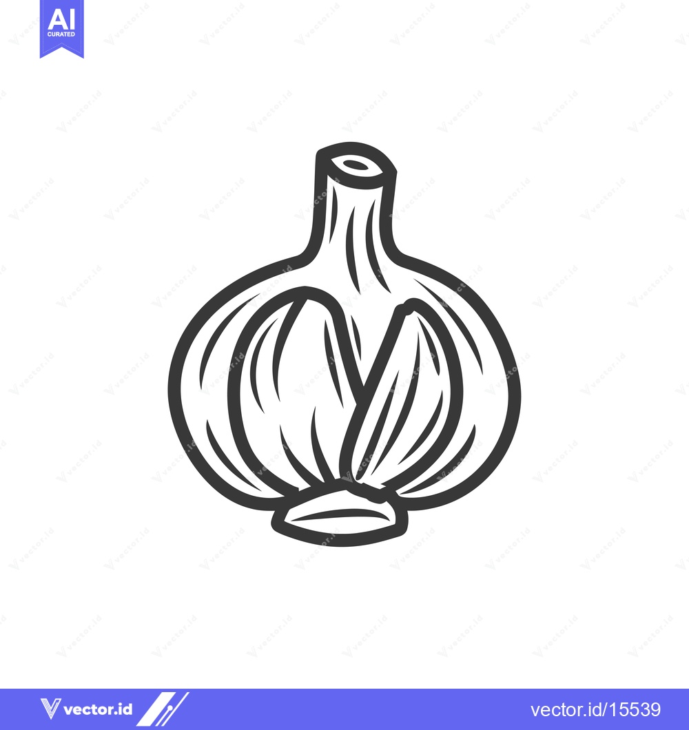 Premium Vector of A Hand-Drawn Sketch of a Single Garlic Bulb