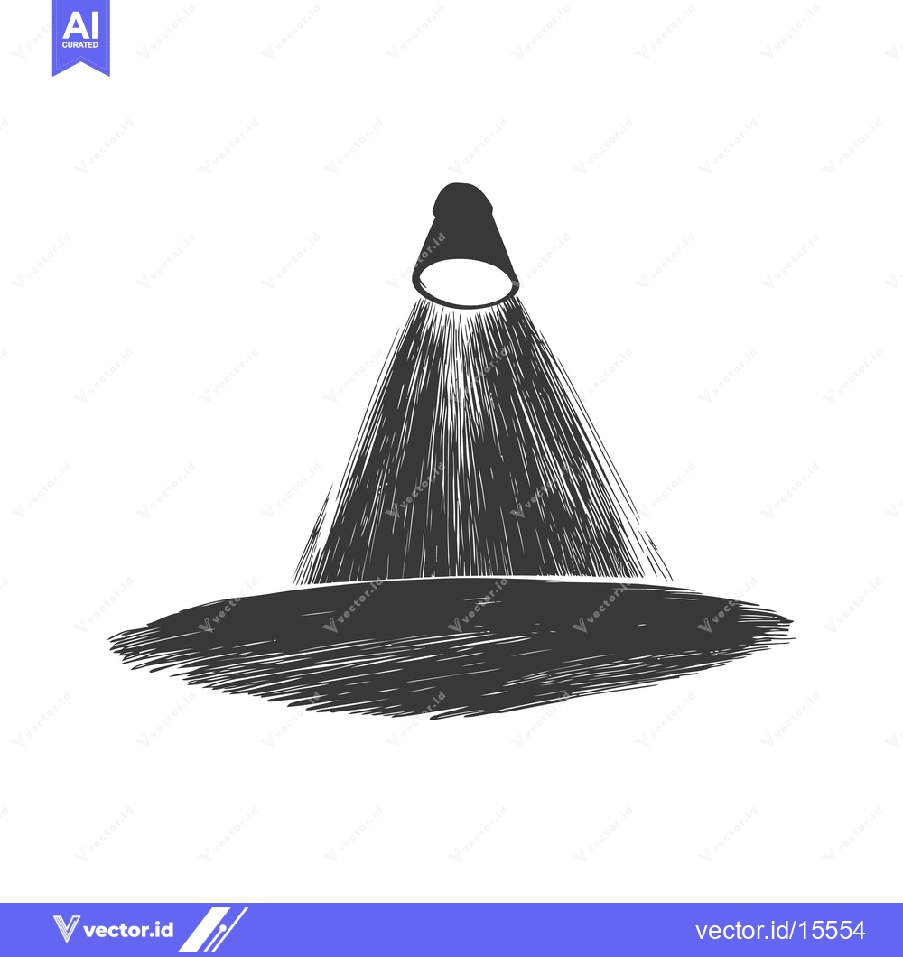 Premium Vector of A Hand-Drawn Sketch of a Spotlight Shining on a Stage