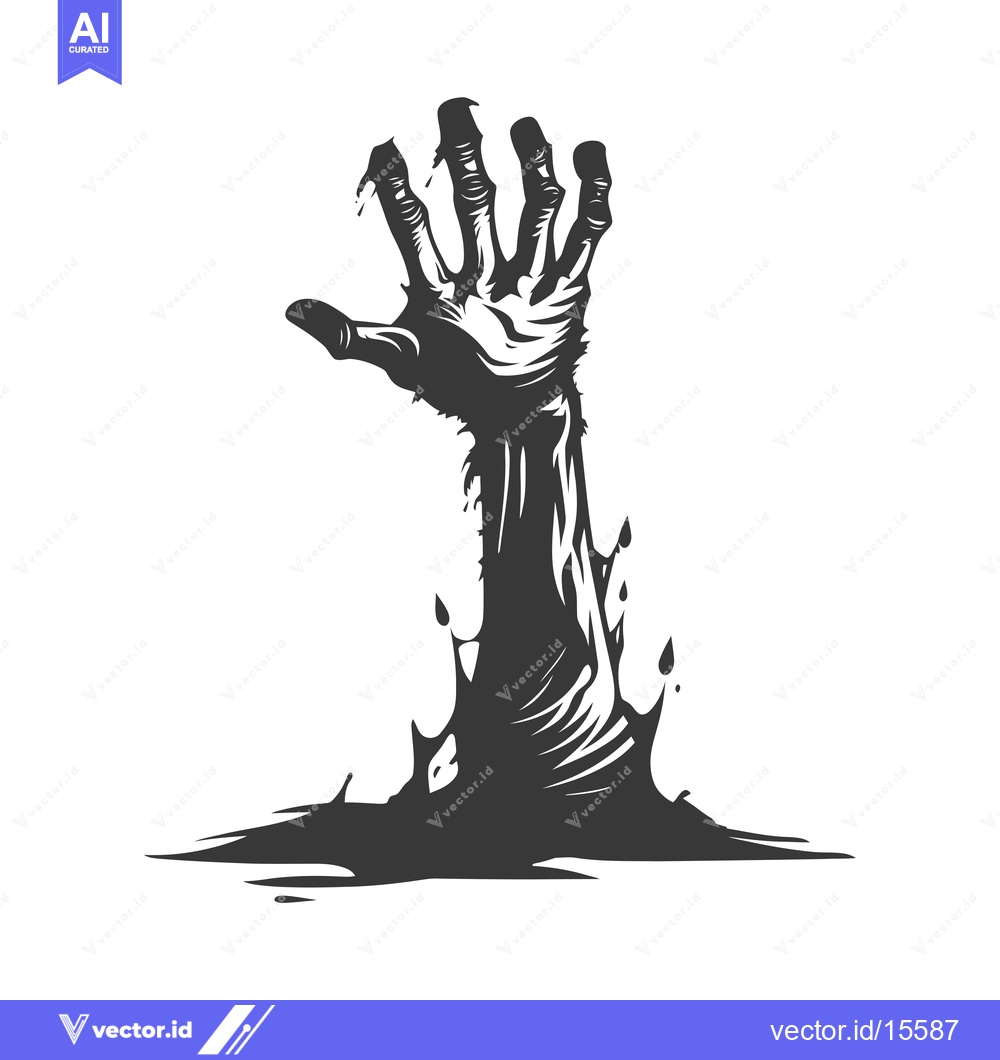 Premium Vector dari A Hand Emerging from Dark Liquid