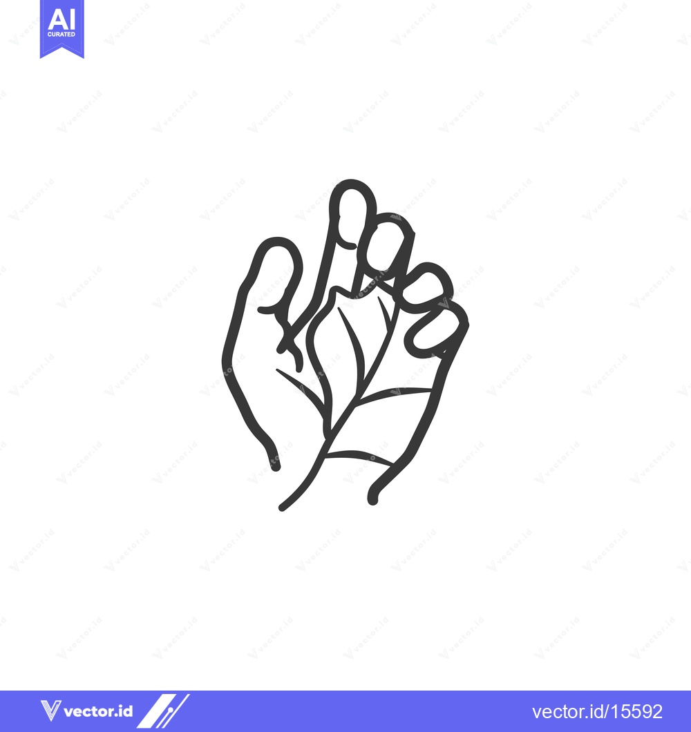 Premium Vector dari A Hand Holding a Single Leaf