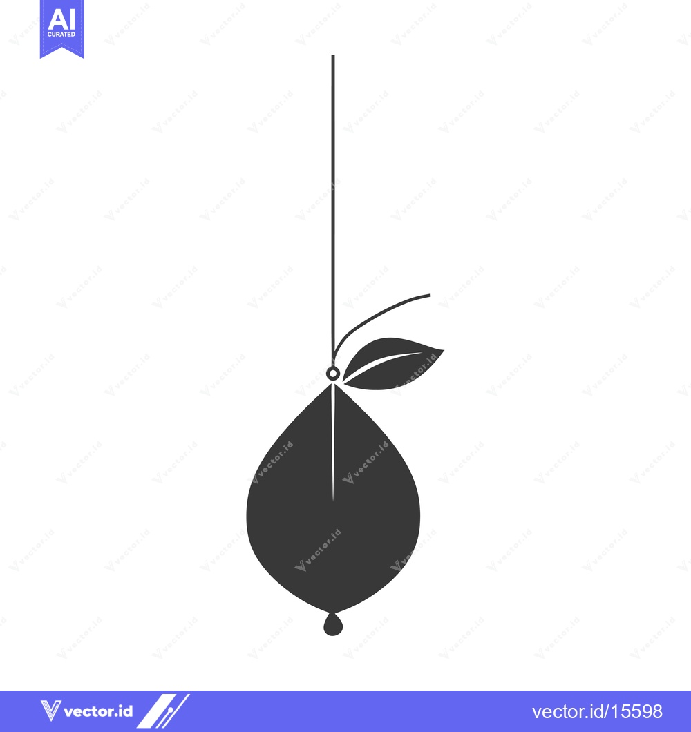 Premium Vector of A Hanging Lemon with a Single Droplet
