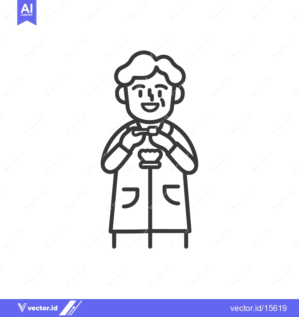 Premium Vector dari A happy scientist holding a test tube with liquid