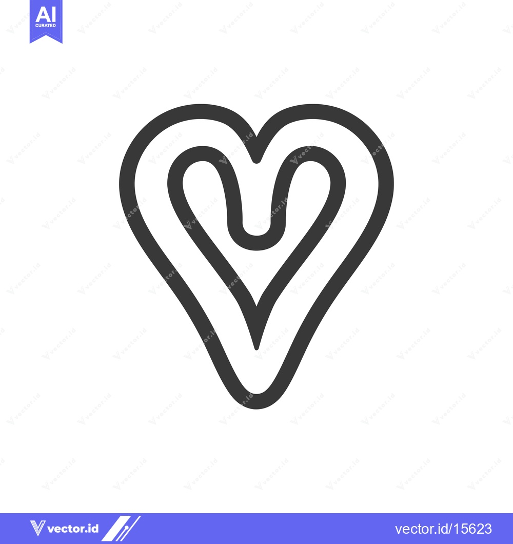 Premium Vector dari A Heart-Shaped Outline with Multiple Concentric Curves