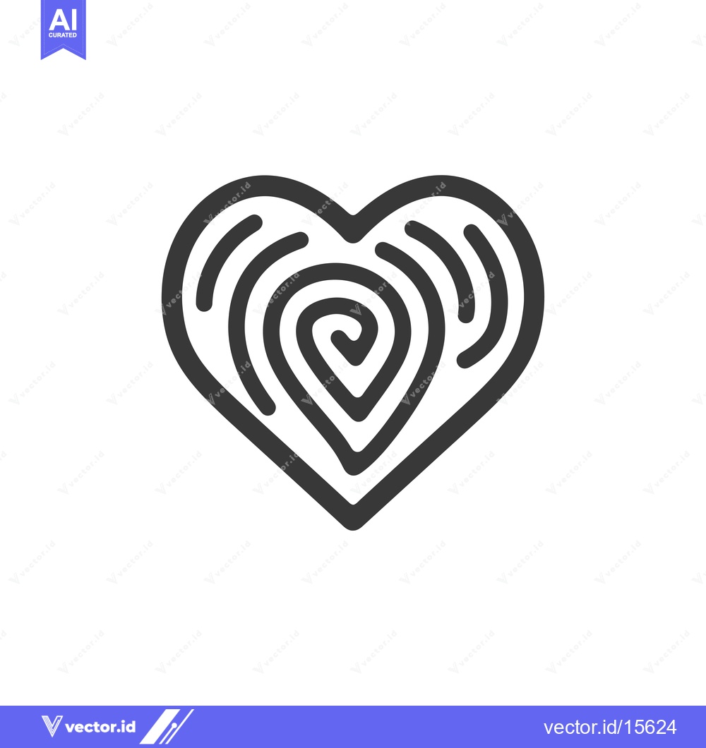 Premium Vector dari A heart with concentric circles forming a spiral