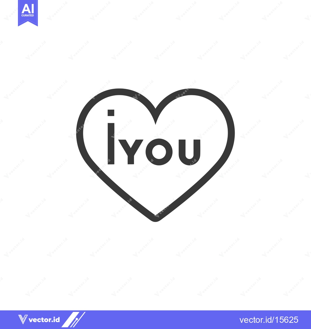 Premium Vector dari A Heart with the Words "I You" Inside