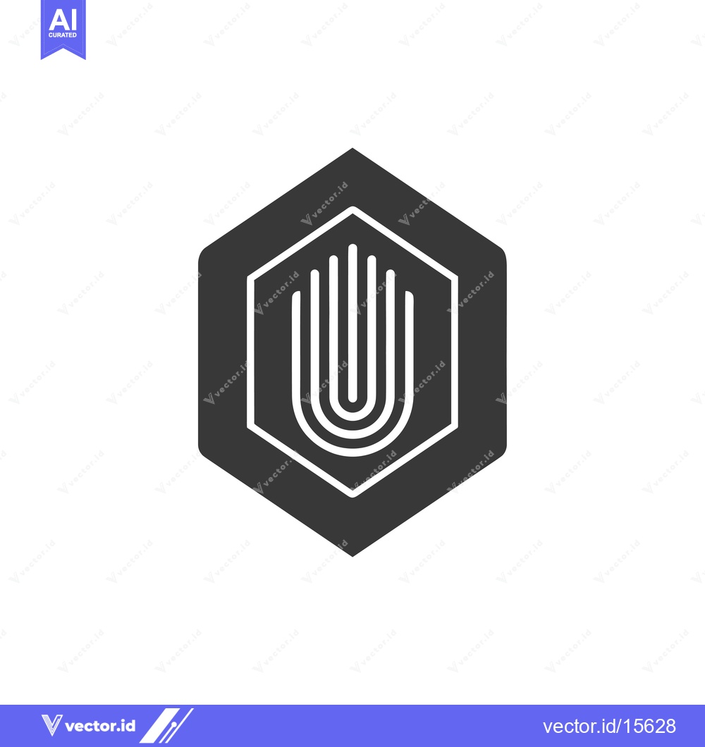 Premium Vector of A Hexagon with a Stylized Letter U Inside