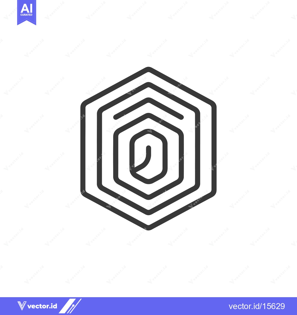 Premium Vector dari A Hexagon with Concentric Lines and a Diamond Shape in the Center