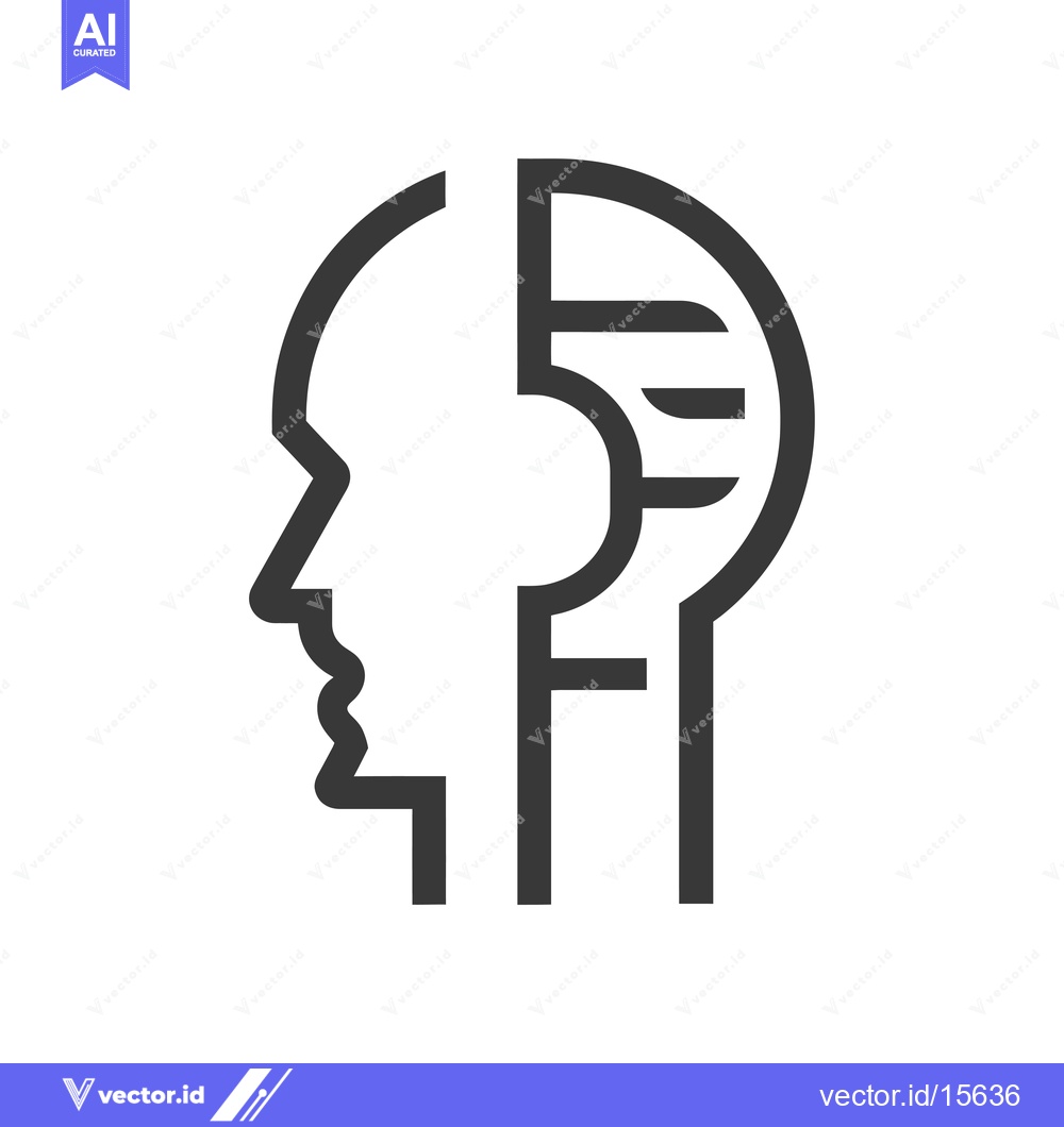 Premium Vector dari A Human Head Divided into Two Sections, One Representing the Brain and